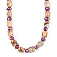 EverTrue Venus Jasper, Light Pink Pearl Necklace (18 Inches) in Platinum Bond 320.00 ctw
