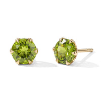 10K Yellow Gold Premium Hebei Peridot Solitaire Stud Push Post Earrings 2.70 ctw