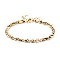 Twisted Rope Chain Bracelet in ION Plated YG Stainless Steel (7.50-9.50In)