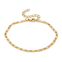 Cross Charm Bracelet in ION Plated YG Stainless Steel (7.5-9.5in)