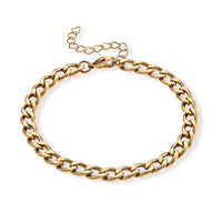 ION Plated YG Stainless Steel Classic Cuban Chain Bracelet (7.50-9.50In)