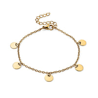 Coin Chain Bracelet in ION Plated YG Stainless Steel (7.50-9.50In)
