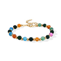 Multi Gemstone 20.00 ctw Bracelet in ION Plated YG Stainless Steel (7.50-9.50In)