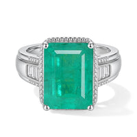 EverTrue Emeraldine Triplet Quartz, Moissanite Ring in Platinum Bond (Size 10.0) 9.10 ctw