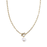 White Shell Pearl Necklace (26 Inches) in ION Plated YG Stainless Steel