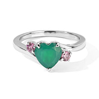 EverTrue Green Onyx and Simulated Orchid Diamond 2.15 ctw Ring in Stainless Steel (Size 10.0)