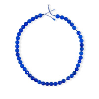 Blue Agate Round Beaded Necklace (16 Inches) 157.90 ctw