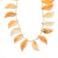 Tigers Eye Carved Leaf Necklace (16 Inches) 181.25 ctw
