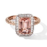 Mirage Collection 18K Rose Gold AAA Blush Tourmaline, Diamond (G-H, SI) Ring (Size 10.0) 3.50 ctw