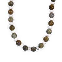 EverTrue Malagasy Labradorite, White Howlite Necklace (18 Inches) in Platinum Bond 295.00 ctw