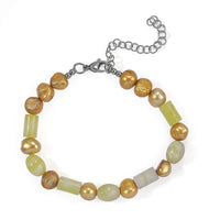EverTrue Serpentine, Yellow Pearl Bracelet in Stainless Steel (7.25 In) 25.00 ctw