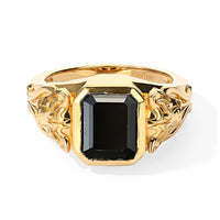 EverTrue Black Moissanite 4.90 ctw Men''s Ring in 18K YG Plated (Size 10.0)