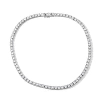 D''Joy Certified Moissanite (D, VS) Necklace (18 Inches) in Rhodium Over Sterling Silver 37.70 ctw