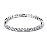 Crystal Bracelet in Silvertone (6.50 In