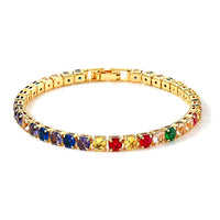 Multi Color Austrian Crystal Bracelet in Silvertone (6.50 In)