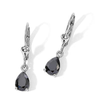 D''Joy Black Moissanite 1.50 ctw Earrings in Rhodium Over Sterling Silver