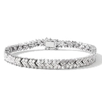 D''Joy Moissanite Bracelet in Rhodium Over Sterling Silver 1.15 (7.25 In) 7.00 ctwSTT  925 Silver  MI01  Bracelet
