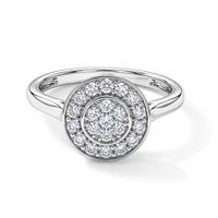 Lab Grown Diamond (G-H, SI) Ring in Rhodium Over Sterling Silver (Size 7.5) 0.50 ctw