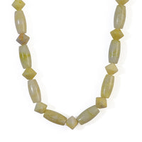 EverTrue Harmony Serpentine and Lemon Jasper 230.00 ctw Beaded Necklace (18 inches) in Platinum Bond