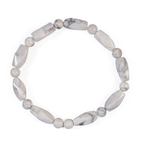 White Howlite Beaded Stretch Bracelet 80.00 ctw