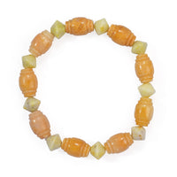 Lemon and Yellow Jasper Beaded Stretch Bracelet 140.00 ctw