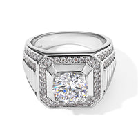 EverTrue Simulated Diamond Signet Ring in Silvertone (Size 10.0) 0.70 ctw