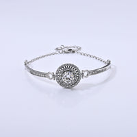 Moissanite and Simulated Diamond 2.60 ctw Bracelet in Silvertone (Adjustable)