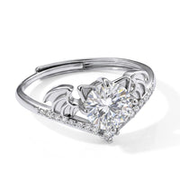 Moissanite and Simulated Diamond 1.30 ctw Fancy Ring in Silvertone (Adjustable)