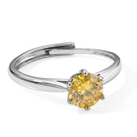 Yellow Moissanite 1.00 ctw Ring in Silvertone (Adjustable)