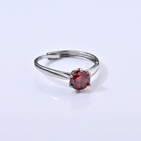 Red Moissanite 1.00 ctw Ring in Silvertone (Adjustable)