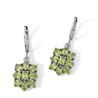 EverTrue Hebei Peridot 3.50 ctw Floral Earrings in Platinum Bond and Stainless Steel