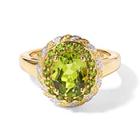 D''Joy Hebei Peridot and Chrome Diopside 2.30 ctw Ring in 18K Vermeil YG and Rhodium Over Sterling Silver (Size 10.0)