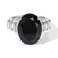 EverTrue Thai Black Spinel and Moissanite 11.00 ctw Ring in Platinum Bond (Size 10.0)