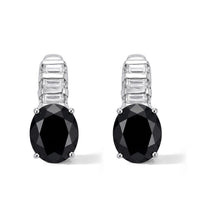 EverTrue Thai Black Spinel, Moissanite Earrings in Platinum Bond 13.25 ctw