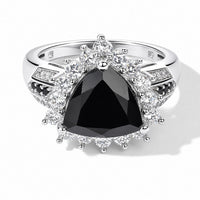 EverTrue Thai Black Spinel and White Zircon 5.30 ctw Ring in Platinum Bond (Size 10.0)