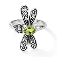 D''Joy Bali Legacy Hebei Peridot Ring in Sterling Silver (Size 10.0) 0.80
