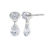 Luxuriant Lab Grown Diamond (E-F, VS) Earrings in Rhodium Over Sterling Silver 1.00 ctw