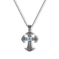 D''Joy Bali Legacy Sleeping Beauty Turquoise 0.60 ctw Cross Pendant without Chain in Sterling Silver