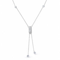 Luxuriant Lab Grown Diamond (E-F, VS) Necklace (20-22 Inches) in Rhodium Over Sterling Silver 2.00 ctw