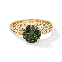 Mirage Collection Green Moissanite 1.85 ctw Ring in 10K Yellow Gold (Size 6.0)
