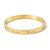 Classic Closed Bangle Bracelet in ION Plated YG Stainless Steel (6.75 In)