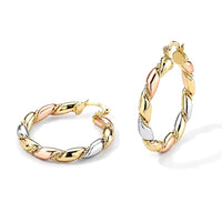 Enameled Twisted Hoop Earring