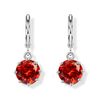 EverTrue Simulated Orange Diamond Lever Back Earrings in Stainless Steel