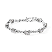 EverTrue Simulated Diamond Bracelet in Stainless Steel (6.50 In)