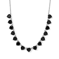 EverTrue Thai Black Spinel 24.30 ctw Necklace (18 Inches) in Platinum Bond