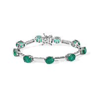 EverTrue Emeraldine Triplet Quartz Tennis Bracelet in Platinum Bond (7.25 In) 12.00 ctw