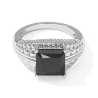 EverTrue Black Moissanite 4.80 ctw Men''s Ring in Stainless Steel (Size 10.0)