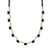 EverTrue Thai Black Spinel and White Zircon 50.20 ctw Necklace (18 Inches) in 18K YG Plated