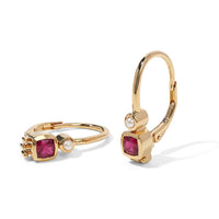 D''Joy Niassa Ruby (FF), Freshwater Pearl Earrings in 18K Vermeil YG Over Sterling Silver 1.00 ctw