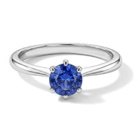 Simulated Blue Diamond Solitaire Ring in Sterling Silver (Size 6.5) 0.79 ctw